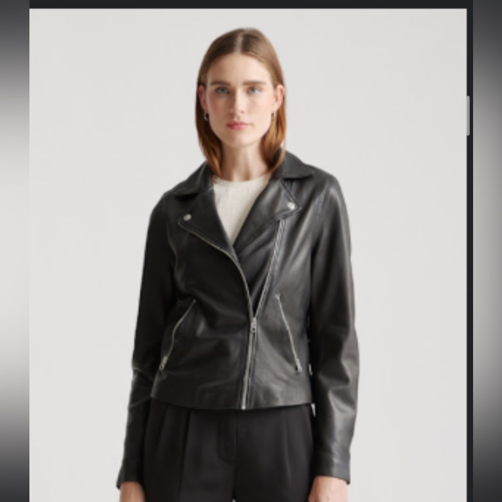 Quince Black Leather Jacket